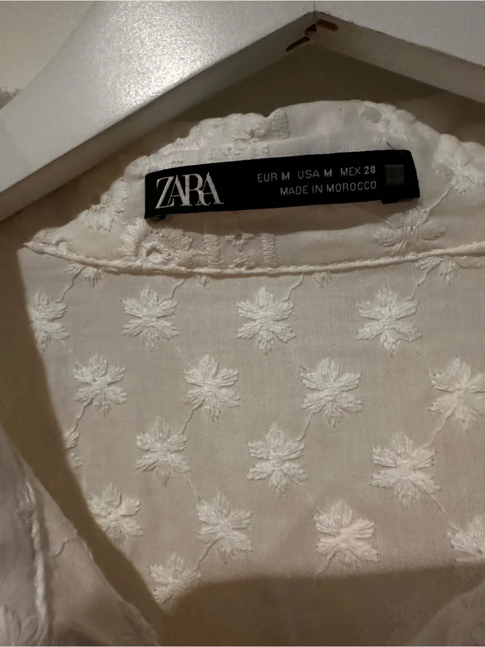 Zara White Eyelet Trench Shirt Dress with Belt